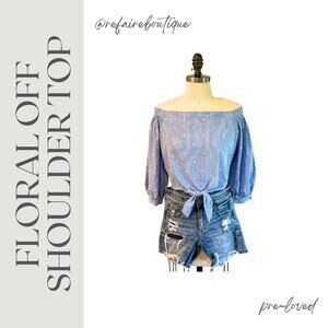 Forever 21 Off The Shoulder Floral Crop Top